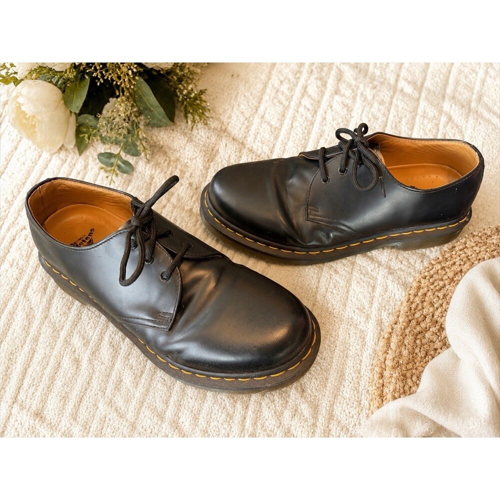 Dr. Doc Martens 1461 Smooth Leather Black Oxford Shoes US Women Size 10